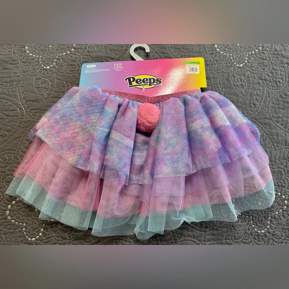 Peeps Girls Tutu With Peeps Bunny Headband NWT OS
